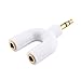Yosoo 3.5mm Stereo Audio Earphone Headphone 2 Way Splitter Adapter Cable-Gold Plated(Random Color)