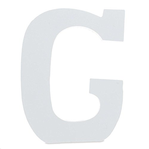 6" Classic Font White Color Wooden Letter G