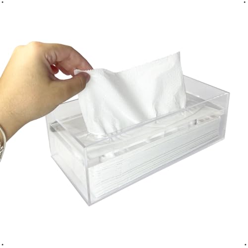 Porta Lenços de Papel Interfolha em Acrílico Transparente com Tampa Fixa 10 mm | Design Moderno, Resistente e Decorativo