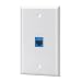 Sancable - Ethernet Wall Plate, 1 Port Cat6 Keystone Female to Female - White primary