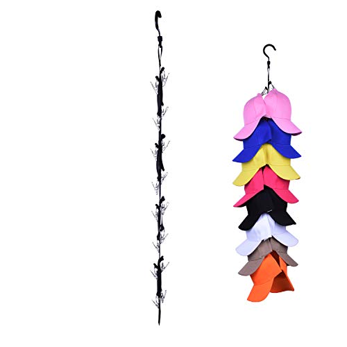 LEVOSHUA Hat Organizer Hanger, 16 Baseball Cap Holder, Hat Storage for Closet - Change Your Clothes Hanger to Ball Cap Organizer Hanger - Keep Your Hats Cleaner Than a Hat Rack - Great for Travel Use
