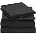 Mellanni Full Sheets Set - 4 PC Iconic Collection Bedding - Hotel Luxury, Extra Soft, Cooling Bed Sheets - Wrinkle, Fade, Stain Resistant (Full, Black)