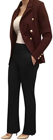 OrlyCollection Womens Elegant Leg Dress Bootcut Pants with Pocket -Pull On Style Stretchy Ease in to Comfort Fit Mad in USA