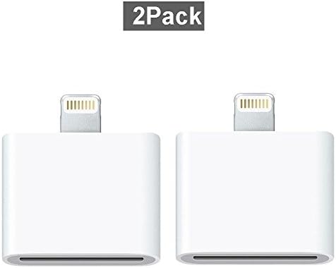 2 Pack Lightning to 30-Pin Converter, Coursin 8 Pin to 30 Pin White Charging Adapter for iPhone 7, 7 Plus, 6S, 6S Plug, 5S, 5C, iPad