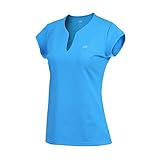 32e-SANERYI Women's Knit V-Neck Short Sleeve T-Shirts,Performance Tops (t42,L,Sky Blue)