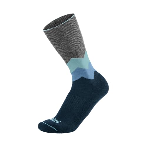 Gordini Men's Junction Midweight Hike Crew Sock, Grey Navy, Large