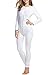Hotouch Women's Thermal Underwear Set Top Buttoned Soft Jumpsuit for Autumn Union Suit White XL