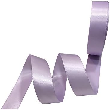 QIANF1 1/2 Inch Double Face Satin Ribbon Lavender Ribbon for Gift Wrapping Hair Bows Making Chair Sash Valentine's Day Wedding Birthday Party Invitation Decorations Floral Craft Sewing, 25 Yards