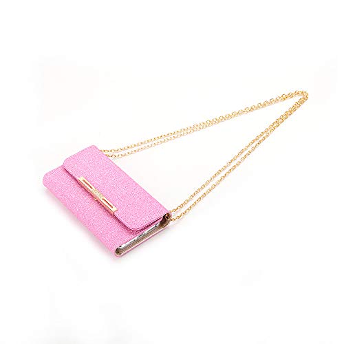 Businda for iPhone 11 6.1 inch Wristlet Handbag, Wallet Case for Women Handbag Zipper Pocket PU Leather Candy Colour for iPhone 11/11R/XIR Release 2019 (Hot Pink) - Thumbnail 5