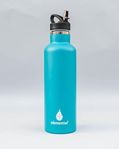 Elemental Stainless Steel Water Bottle 25oz (750ml) Premium Double Wall Insulated Vacuum Bottle (Sport Bottle- Matte Teal)