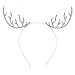 VOGUEKNOCK Christmas Headband Reindeer Antlers Crystal Paved Delicate Metal Headband Silver