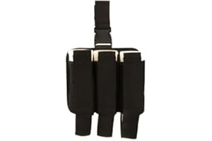 Ultimate Arms Gear Tactical Scenario Stealth Black Triple Universal Paintball 3 Pod Drop Leg Carrier Pouch Utility Rig Harness System