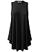 URBANCLEO Womens Mock Neck Sleeveless eLong Tunic Top Shirt BLACK 2XLARGE