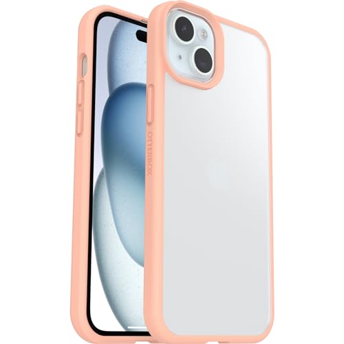 OtterBox Cover per iPhone 15 Plus/14 Plus React Series, resistente a shock e cadute fino, cover ultrasottile, testata a norme MIL-STD 810G, Trasparente/Peach