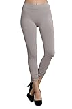 M. Rena One Size Women's Solid Color Lace Trimmed Cropped Leggings