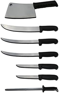 New Jersey Grinding Professionally Sharpened Knife Sets (Butcher Kit 7 Pc Knife Set)