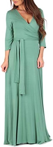 Women's Faux Wrap Maternity Dress with Adjustable Belt - Made in USA