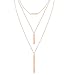 CEALXHENY 3PCS Gold Chain Necklaces for Women Bohemia Layered Bar Pendant Necklaces Set Y Necklaces for Summer Beach Vacation (B Gold)