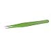 Yaogong Stainless Steel Slant Tips Pointed And Curved Tweezer (Green) 2 Pieces Set Both For Eyebrow Hari, Facial Hair Removal and Phone Repairing1.8MM Thickness