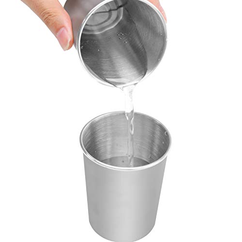 Ruisita 10 Pieces Stainless Steel Cups Metal Pint Cups Shatterproof
