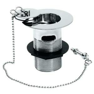 Belfast 1 1/2" Sink Waste Slotted with Chrome Metal Plug & Chain - 85mm Tail