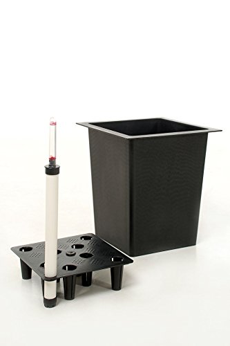 Vivanno Blumenkübeleinsatz aus Kunststoff mit Bewässerungsset - 29x29x32 cm - schwarz - 3er Set – Bild 3