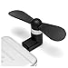 iPhone Fan,Portable Cell Phone Fan Compatible for Mini Fan for iPhone 6/6 Plus,7/7 Plus,8/8 Plus, ipad (Black) primary