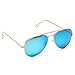 WearMe Pro - Polarized Metal Frame Pilot Style Aviator Sunglasses (Gold Frame/Mirror Blue Lens, 60)