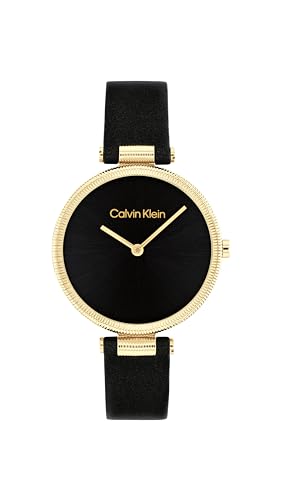 Orologio Con Movimento Al Quarzo A Due Lancette da Donna Collezione GLEAM con Cinturino in Pelle Nero - 25100017, Black