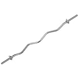 Sunny Health & Fitness 47 in. Threaded Solid Chrome Curl Bar