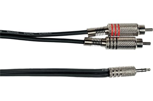 Kabel 3 Meter Länge Mini Jack stereo-Stecker auf 2 RCA männlich
