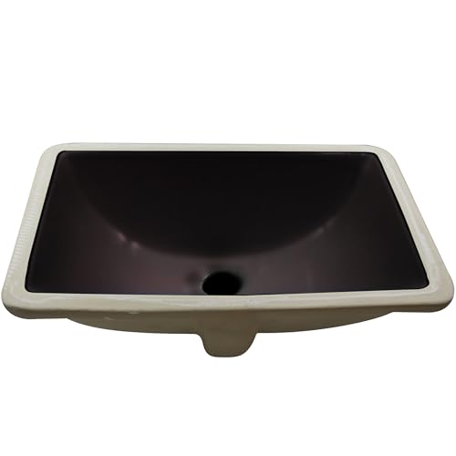 Novatto NP-U193902 Rectangular Undermount Black Porcleain Sink with Overflow, 1…