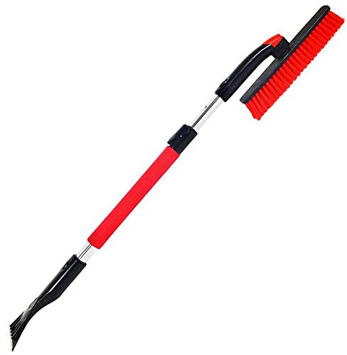 Parts Flix Extendable Snow Brush with Rotary Brush Head Icescraper