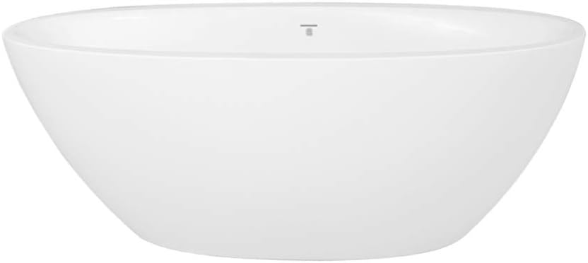 Aquatica 66" Sensuality Mini Luxury Freestanding Bathtub | Solid Surface, Oval Shape, Deep, Soaking, Stand Alone Bathtub - White