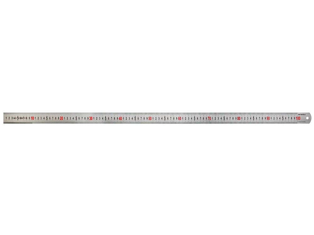Faithfull Measuring Rule 1Metre (39 Inch) – Matt Silver Stainless Steel Ruler with Clear Metric Graduations & Hanging Hole