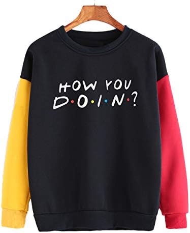 Moschifia Women's Long Sleeve Sweatshirt Letter Print Lightweight Pullover Tshirt Tops