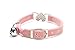 Pink Love Heart Bling Cat Collar with Safety Belt and Bell 8-11 Inches, Gift for Valentine's Day