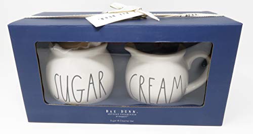 Rae Dunn By Magenta Sugar and Cream Ceramic Large Letter Blue Box Set