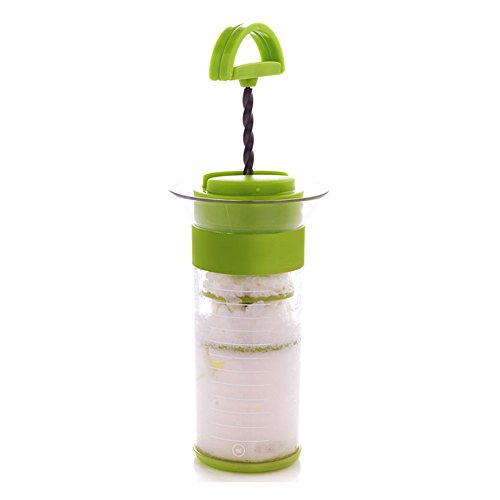 Mastrad Qwik Wisk - Universal Mixer With Non-Slip Silicone Grip - Mix and Measure Marinades, Salad Dressings, Frothy Drinks, And More