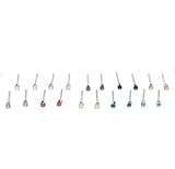 10 Pairs of 2mm Tiny Stud CZ Earrings in Surgical Stainless Steel - Perfect for kids!