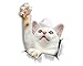 Winston & Bear 3D Cat Stickers - 2 Pack - White Reaching Cat Decals for Wall, Stickers for Bedroom - Fridge - Toilet - Room - Retail Packaged