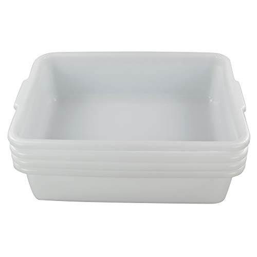 Kekow 4-Pack 22 L Commercial Bus Tubs/Bus Box, White Large Plastic Tote Box - Thumbnail 6