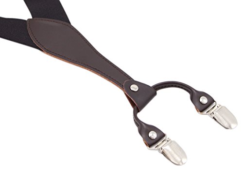 Bioterti Men’s Y-Back Wide Suspenders| Sturdy Stylish & Easy To Match|10 Colors (Brown) - Thumbnail 2