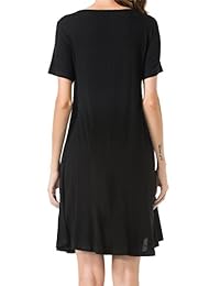 JollieLovin vestido suelto estilo camisola larga con mangas cortas para mujer, vestido amplio