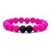 Mana Vibes Kids Beaded Bracelet for Kids, Silicone and Lava Rock Beads (Pink)