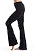 Popular Basics Womens Cotton Yoga Pants with Fold Down Waist Black