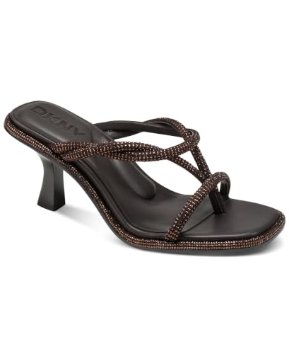 DKNY Women's Rabun Strappy Flip Flop Heeled Sandal, Brown, 10 at Amazon