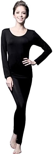 Feelvery Women's Natural Ultra-Soft Premium Tencel Silk Long Johns Thermal Underwear Set