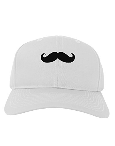 TooLoud Big Fancy Mustache Adult Baseball Cap Hat - White