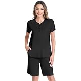 NACHILA Women's Bamboo Pajamas Set – Racerback Tank Top & Capri Pants, Soft Sleepwear (Turquoise, Small) - View #7
